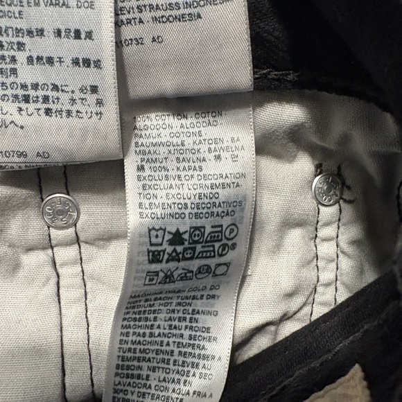 Levi's 501 90s Jeans Size 27 Black Button Fly High Rise Straight Leg Minimalist - Picture 13 of 13